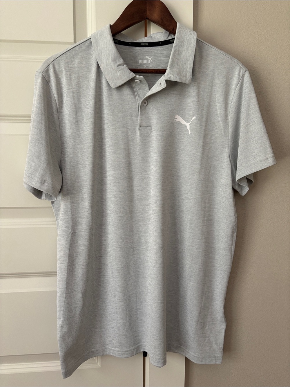 Puma Men’s Heather Light Gray Polo Shirt